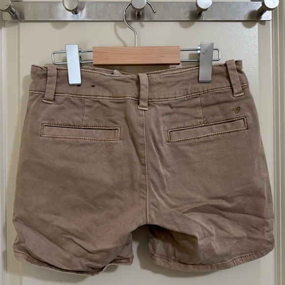 American Eagle Shorts - Twill X Super Stretch Midi Taupe - Picture 2 of 2